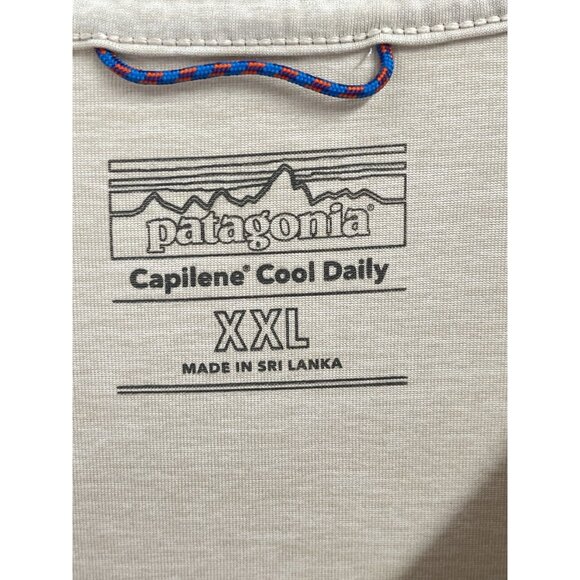 Patagonia Capilene Cool Daily Long Sleeve Shirt Fish Graphic Beige Sz XXL Mens - Picture 4 of 4